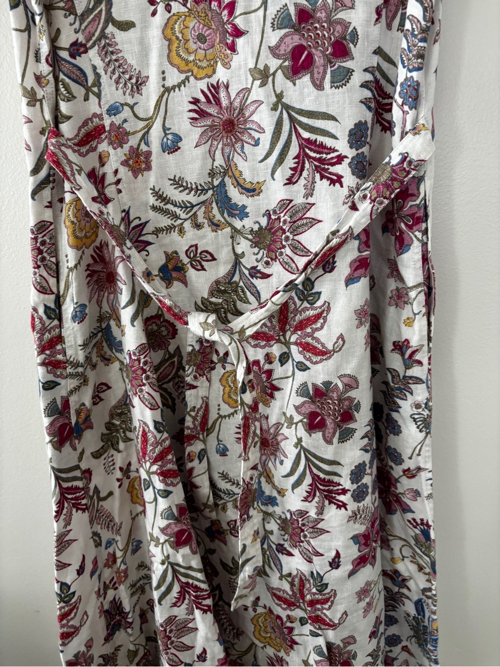 Polo Ralph Lauren 100% Linen Midi Length Floral Dress V-Neck Short Sleeve Size 8 - Picture 12 of 15